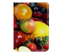 FNETJXF Porta passaporto da donna, porta passaporto, portafogli, essenziale da viaggio, per donne e uomini, limone, fragola, arancia, kiwi, Motivo: 1934, 11.5x16.5cm/4.5x6.5 in