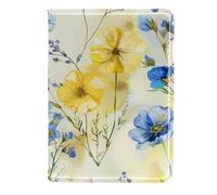 FNETJXF Porta passaporto da uomo, custodia per passaporto, accessori da viaggio per donne e uomini, margherita pastorabile floreale primavera fiore retrò, Pattern4302, 11.5x16.5cm/4.5x6.5 in