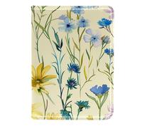 FNETJXF Porta passaporto da uomo, custodia per passaporto, accessori da viaggio per donne e uomini, margherita pastorabile floreale primavera fiore retrò, Pattern4303, 11.5x16.5cm/4.5x6.5 in
