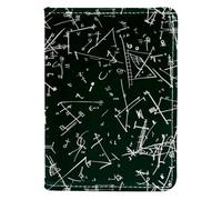 FNETJXF Porta passaporto da uomo, custodia per passaporto in pelle PU, organizer per documenti di viaggio, equazione matematica, nero bianco, Motivo: 2363, 10x14cm/4x5.5 in
