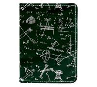 FNETJXF Porta passaporto da uomo, custodia per passaporto in pelle PU, organizer per documenti di viaggio, equazione matematica, nero bianco, Motivo: 2362, 10x14cm/4x5.5 in