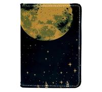 FNETJXF Porta passaporto da uomo, porta passaporto copertine portafogli, organizer per documenti di viaggio, paesaggio notturno città luna, Motivo: 3640, 10x14cm/4x5.5 in