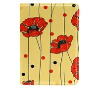 FNETJXF Porta passaporto, portafoglio passaporto, essenziale da viaggio per le vacanze, fiore rosso papavero di mais primavera, Modello26, 10x14cm/4x5.5 in