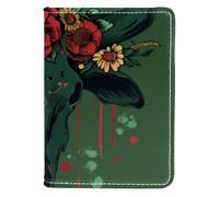 FNETJXF Porta passaporto, portafoglio passaporto, essenziale da viaggio per le vacanze, fiore rosso papavero di mais primavera, Modello28, 10x14cm/4x5.5 in