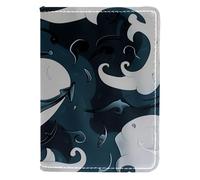 FNETJXF Porta passaporto, portafoglio passaporto, portafoglio passaporto, portafoglio per uomo, nautico ancora faro pesce, Motivo: 3513, 10x14cm/4x5.5 in