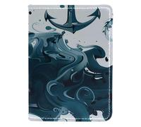 FNETJXF Porta passaporto, portafoglio passaporto, portafoglio passaporto, portafoglio per uomo, nautico ancora faro pesce, Motivo: 3514, 10x14cm/4x5.5 in