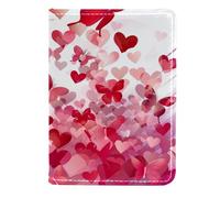 FNETJXF Porta passaporto, portafoglio per passaporto, accessori da viaggio per donne e uomini, con scritta "Happy Valentine's Day", cuore rosa e farfalla, Motivo: 1517, 11.5x16.5cm/4.5x6.5 in