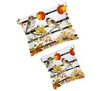 FNETJXF Set di 2 trousse in finta pelle, piccola borsa per il trucco, impermeabile, mini borsa per rossetto, organizer per accessori cosmetici, etnico, tribale, indiano, gatto nero retrò, modello273,