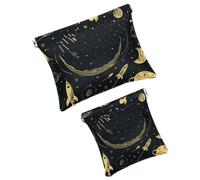 FNETJXF Set di 2 trousse in finta pelle, piccola custodia da viaggio, mini tasca tascabile, mini astuccio per trucco per rossetto, pittura con laghetto di loto, Motivo 2063, 7.1x5.8in/4.7x4.5in