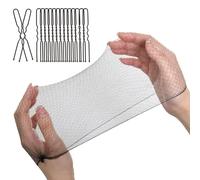 Fnfhsa 100 Set di Reti per Capelli e Pin per Capelli A Forma di U In Nylon Nero, Reti per Capelli Elasticizzate con Bordo Invisibile In Mesh per Donne nel Settore Alimentare, Balletti.