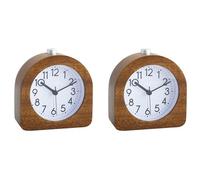 Fnfhsa 2X Sveglia Ticchettio Sveglia retrò nel Legno con Quadrante Luminoso Orologio da Tavolo Silenzioso con Funzione Snooze A
