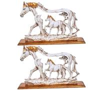 Fnfhsa Arte Statua di Decorazione Cavalla e Puledro Scultura Equestre Regalo Resina Decorazione da Tavolo