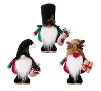 Fnfhsa Confezione da 3 Decorazioni Natalizie con Gnomi, Gnomi Natalizi in Peluche, Ornamenti Fatti A Mano con Renne di Babbo Natale, Elfi Natalizi, Facili da Usare