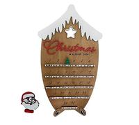 Fnfhsa Ornamento Natalizio In Legno per il Conto Alla Rovescia per la Casa Decorazioni Natalizie Calendario per il Conto Alla Rovescia In Legno Riutilizzabile, 11,8 Pollici, Barba di Babbo Natale Tipo