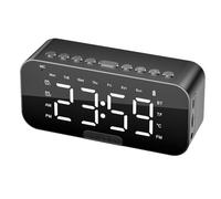 Fnfhsa Orologio Sveglia Digitale LED con Bluetooth 5.1, Lettore Musicale Portatile Ricaricabile con Supporto TF Card e Connessione AUX A