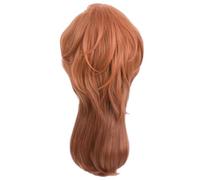 Fnfhsa Parrucca Corta Arancione Parrucca Cosplay Parrucca da Festa Costume da Uomo Anime A Strati Parrucca per Costume di Halloween