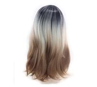 Fnfhsa Parrucca Sintetica Lunga Ondulata Naturale, Resistente al e All'Usura, Colore Ombre, Adatta A Ragazze per Cosplay e Feste In Costume, Facile da Usare e Durevole.