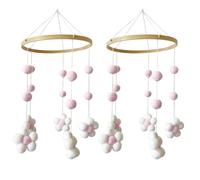 Fnfhsa Sfera Pelliccia Fiore Campanello A Letto Campanello Cameretta per Bambini Cameretta per Bambini Negozio Abbigliamento per Bambini Decorazione Campanello