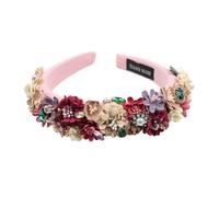 Fnfmrfmr Fascia per capelli con perline a forma di fiore per donne, accessori per capelli con strass grossi per banchetti fascia per capelli pnnrk