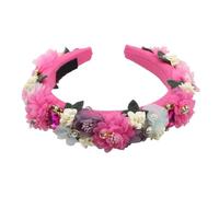 Fnfmrfmr Fascia per capelli da donna con perline a fiore, accessori per capelli con strass grossi per banchetti 5