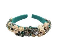 Fnfmrfmr Fascia per capelli da donna con perline e fiori, con strass grossi, per banchetti e banchetti EN8