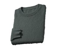 Fnfmrfmr Maglione da uomo a maniche lunghe con scollo rotondo, lavorato a maglia, leggero, per tenere al caldo, Esercito leggero En8, L