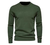 Fnfmrfmr Uomini Girocollo Manica Lunga Caldo Sottile Maglioni Tinta Unita Morbido Caldo Pullover Maglione Top, Esercito En8, L