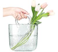 FNG8 Vaso Trasparente a Forma di Borsa Design con Effetto Bolle d'Acqua Vetro da
