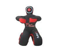 FNine MMA Dummy UNFILLED, Judo Punching Sacco Non Riempito - Posizione Seduta Mani su manichino Anteriore a grappolo (Tela Nera, 47)