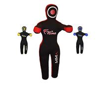 FNine MMA Grappling Dummy, for Judo, Wrestling, Brazilian Jiu Jitsu, Submission and Throwing UNFILLED Canvas Bag (Black and Red, 70")