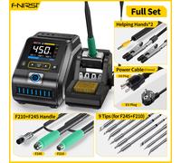 FNIRSI DWS-200 Stazione Saldatura 200W 100-450°C PID ESD Set Completo 9 Punte