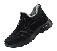 FNKDOR Scarpe invernali da uomo con calda imbottitura, in finta pelle scamosciata, antiscivolo, per il tempo libero, BK1, 43 EU