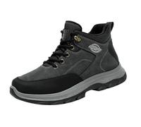 FNKDOR Scarpe invernali da uomo con calda imbottitura, in finta pelle scamosciata, antiscivolo, scarpe da neve, grigio., 38 EU