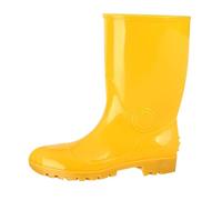 FNKDOR Stivali di gomma da uomo a mezza altezza con puntale in acciaio, antiscivolo, impermeabili, giallo., 46 EU