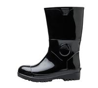 FNKDOR Stivali di gomma da uomo a mezza altezza con puntale in acciaio, antiscivolo, impermeabili, Nero , 45 EU