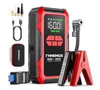 FNNEMGE Avviatore Batteria Auto, 6500A & 26800mAh &160PSI Avviatore Emergenza per Auto con Compressore Aria Portatile (All Gas or 10.0L Diesel) 12V Jump Start,di Uscita USB,2 Luci/HD LCD Display.