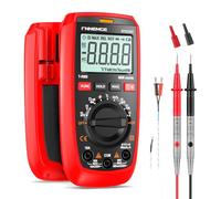 FNNEMGE Pinza Amperometrica Digitale DC/AC: 0-600A, Multimetro Valore Efficace vero 6000 Conteggi, Misurazione NCV Corrente Alternata/Corrente Continua, Tensione, Resistenza, (6000 Conteggi)