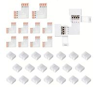 Fntek Connettori LED a forma di L a 4 pin, confezione da 10 pezzi, 10 mm di larghezza, ad angolo retto ad angolo retto, senza saldatura, connettori di estensione per strisce LED 3528 5050 SMD RGB a 4