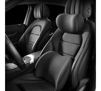 FNUQKREF Auto Poggiatesta E Cuscino Lombare per Jaguar F-Pace X761 2016-2020, Ergonomico Cervicale Support Sedile Auto Kit Nuca Sollievo Dolore con Cinghia Regolabile,A/Black