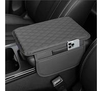 FNUQKREF Cuscino Bracciolo Auto per Audi Q3 F3 2019-2023, con 2 Tasche Portaoggetti Microfibra Pelle Impermeabile & Schiuma Memoria Copribraccioli, Gray