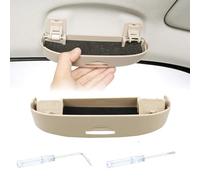 FNUQKREF Custodia Portaocchiali Auto per Fiat Scudo 2007-2016, ABS Multifunzione con Supporto Antiscivolo Scatola Portatile per Accessori, Beige