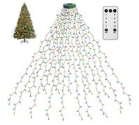 Fnwsja luci per albero di Natale 400 LED 16 rami 2 metri di striscia luminosa Telecomando 8 Modalità di Memoria luce della stringa per 1 m a 2,4 m albero di Natale Decorazione per Casa(multicolore)