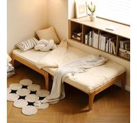 FNXBDPA Solid Wood Folding Bed, Wooden Extendable Bed,Wooden Pull-out Trundle Bed Frame, for Small bedrooms And Rental Property, Red Oak
