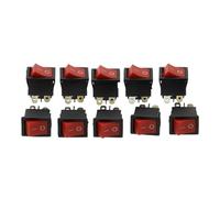 FNYUVNFAF 10 Pezzi 2D4P-ROSSO 15 * 21mm SPST Interruttore a bilanciere for Barca On/off 6A 250V KCD1 KCD1-101