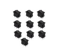 FNYUVNFAF 10 Pezzi 2D6P-NERO 15 * 21mm SPST Interruttore a bilanciere for Barca On/off 6A 250V KCD1 KCD1-101