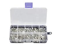 FNYUVNFAF 320 Pezzi 10 in 1 terminali Non isolati ad Anello a Forcella Tipo U terminali in Ottone Kit assortimento Cavo connettore Filo crimpatura Forcella