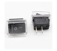 FNYUVNFAF 5 Pezzi/Lotto Interruttore a Pulsante Nero 6A-10A 110V 250V 2 Pin Interruttore a bilanciere on/off a Scatto 21 mm * 15 mm con Coperchio Nero