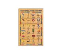 FNYUVNFAF Ancient Egypt Hieroglyphics Educational Poster, Alphabet Chart Canvas Wall Decor for Kitchen, Dorm Room, Living Room Aesthetic Unframed,08x12inch(20x30cm)