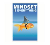 FNYUVNFAF Educational Mindset Poster - Mindset Is Everything with Symbolic Goldfish - Classroom Decor for Social Emotional Learning SEL Unframed,16x24inch(40x60cm)