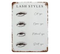 FNYUVNFAF Lash Artist Guide Eyelash Styling Chart Vintage Retro Tin Sign Metal Wall-Art for Beauty Salon Training Room 8 X 12 inch